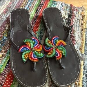 Vibrant Beaded Women's Sandals 9